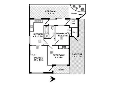 Floorplan of Homely unit listing, 2/13 Anderson Avenue, Glenelg North SA 5045