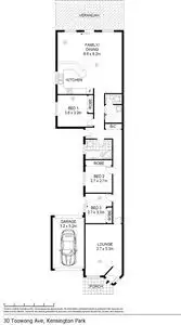 Floorplan of Homely semi-detached listing, 30 Toowong Avenue, Kensington Park SA 5068