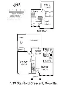 Floorplan of Homely house listing, 1/19 Stamford Crescent, Rowville VIC 3178