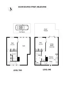Floorplan of Homely apartment listing, 602/399 Bourke Street, Melbourne (CBD) VIC 3000