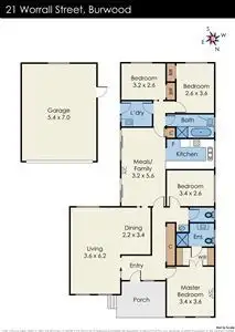 Floorplan of Homely house listing, 21 Worrall Street, Burwood VIC 3125
