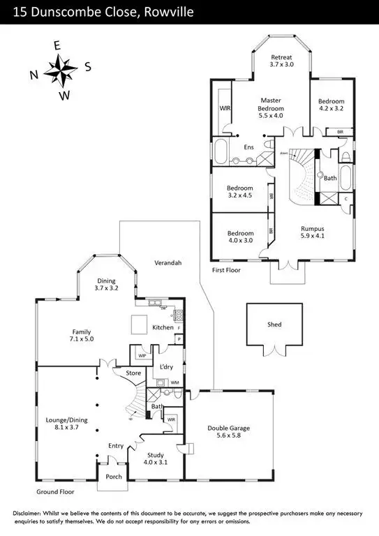 Floorplan of Homely house listing, 15 Dunscombe Close, Rowville VIC 3178