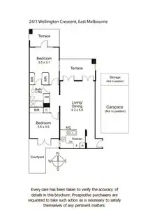 Floorplan of Homely apartment listing, 24/1 Wellington Crescent, East Melbourne VIC 3002