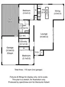 Floorplan of Homely unit listing, 1/26 Manor Gardens, Kingston TAS