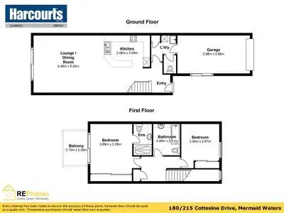 Floorplan of Homely unit listing, 180/215 Cottesloe Drive, Mermaid Waters QLD 4218