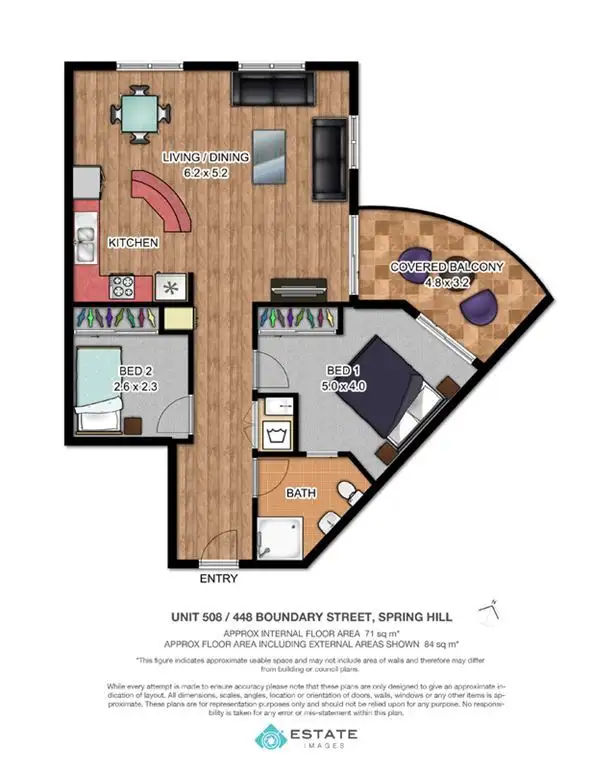 Floorplan of Homely unit listing, 508/448 Boundary Street, Spring Hill QLD 4000