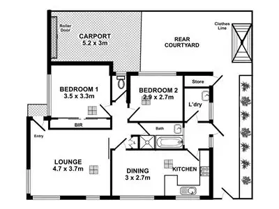 Floorplan of Homely unit listing, 1/7 Third Avenue, Glenelg East SA 5045
