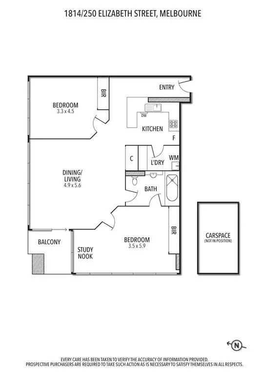 Floorplan of Homely apartment listing, 1814/250 Elizabeth Street, Melbourne VIC 3000