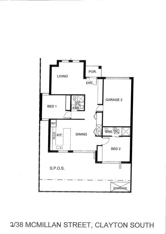 Floorplan of Homely unit listing, 2/38 McMillan Street, Clayton South VIC 3169