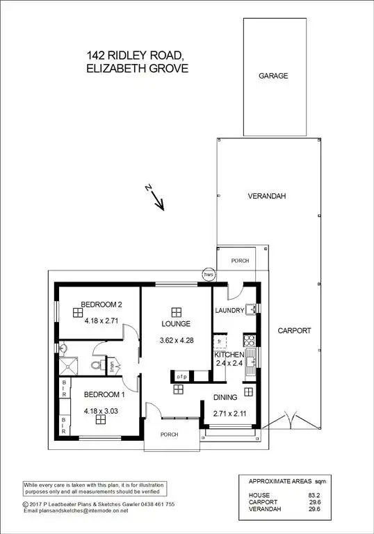 Floorplan of Homely house listing, 142 Ridley Road, Elizabeth Grove SA 5112