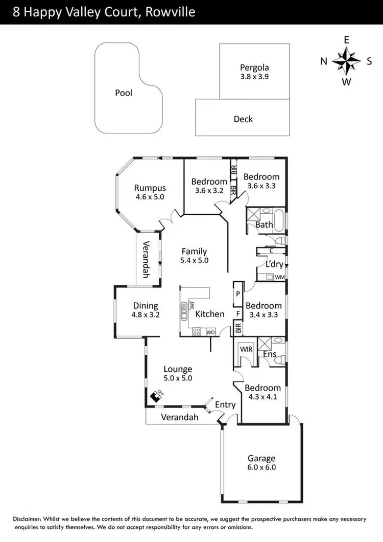 Floorplan of Homely house listing, 8 Happy Valley Court, Rowville VIC 3178