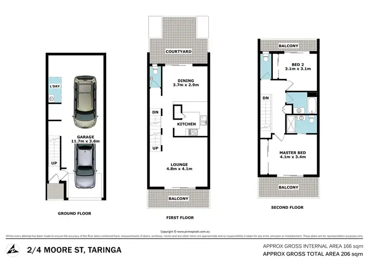 Floorplan of Homely townhouse listing, 2/4 Moore Street, Taringa QLD 4068