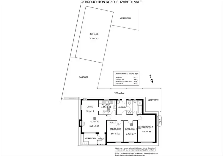 Floorplan of Homely house listing, 28 Broughton Road, Elizabeth Vale SA 5112