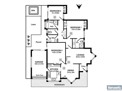 Floorplan of Homely villa listing, 1/3 Jetty Road, Brighton SA 5048