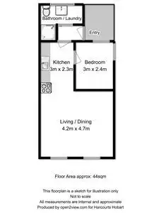 Floorplan of Homely flat listing, 253a Liverpool Street, Hobart TAS 7000
