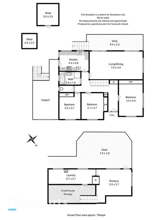 Floorplan of Homely house listing, 22 Malunna Road, Lindisfarne TAS 7015