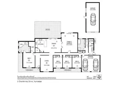 Floorplan of Homely house listing, 1 Chardonnay Drive, Nuriootpa SA 5355