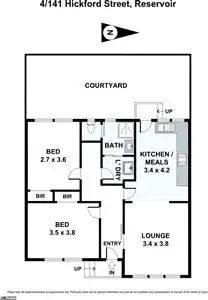 Floorplan of Homely unit listing, 4/141 Hickford Street, Reservoir VIC 3073