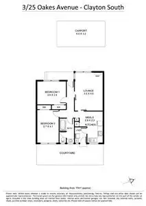 Floorplan of Homely unit listing, 3/25 Oakes Avenue, Clayton South VIC 3169