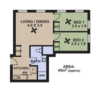 Floorplan of Homely apartment listing, 206/23 King William Street, Adelaide SA 5000