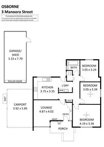 Floorplan of Homely house listing, 3 Manoora Street, Osborne SA 5017