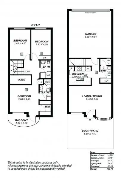 Floorplan of Homely townhouse listing, 6/6 Hill Street, Kensington SA 5068