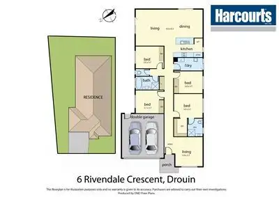 Floorplan of Homely house listing, 6 Rivendale Crescent, Drouin VIC 3818