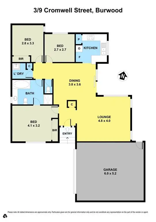 Floorplan of Homely unit listing, 3/9 Cromwell Street, Burwood VIC 3125
