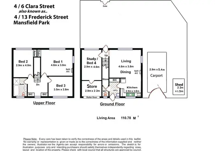 Floorplan of Homely townhouse listing, 4/6 Clara Street, Mansfield Park SA 5012