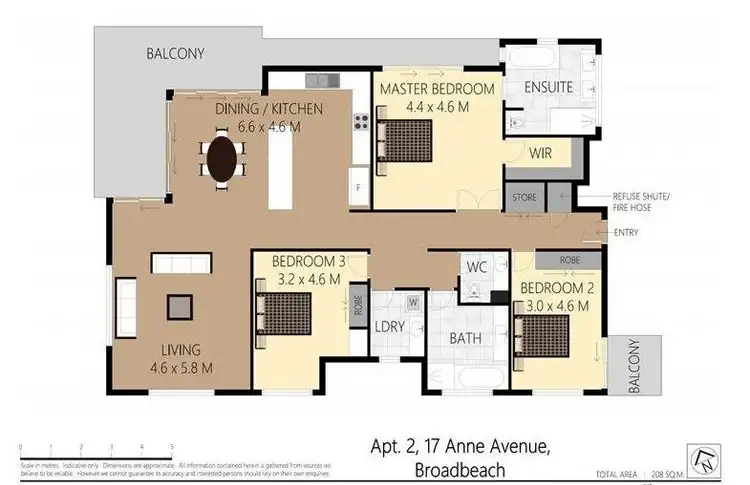 Floorplan of Homely unit listing, 2/17 Anne Avenue, Broadbeach QLD 4218