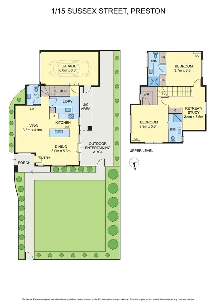 Floorplan of Homely townhouse listing, 1/15 Sussex St, Preston VIC 3072