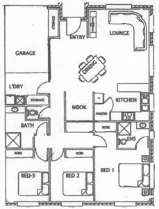Floorplan of Homely unit listing, 1/13 Senator Court, Newnham TAS 7248
