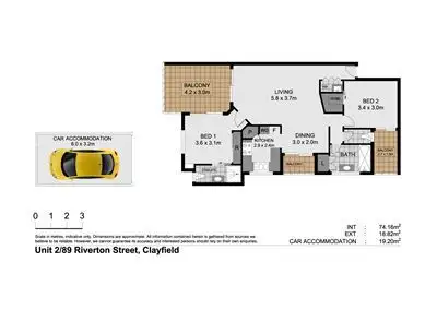 Floorplan of Homely unit listing, 2/89 Riverton Street, Clayfield QLD 4011