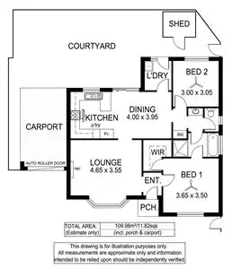 Floorplan of Homely unit listing, 1/44 Windsor ave, Woodville Park SA 5011