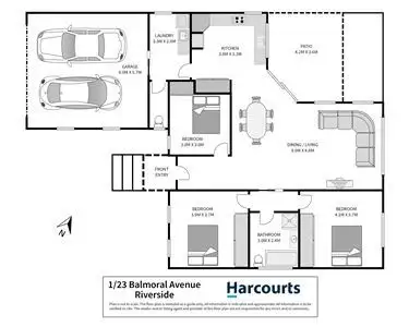 Floorplan of Homely unit listing, 1/23 Balmoral Avenue, Riverside TAS 7250