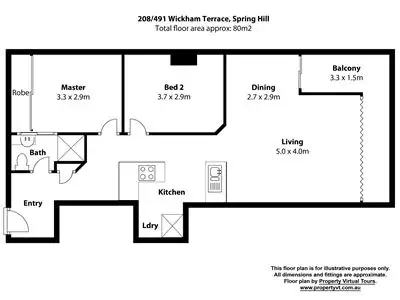 Floorplan of Homely unit listing, 208/491 Wickham Terrace, Spring Hill QLD 4000