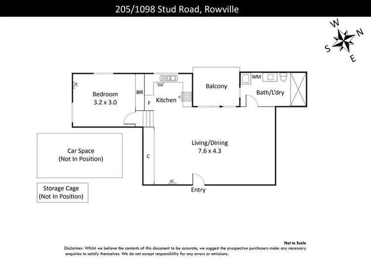 Floorplan of Homely unit listing, 205/1098 Stud Road, Rowville VIC 3178