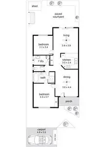 Floorplan of Homely unit listing, 3/9 Third Avenue, Ascot Park SA 5043