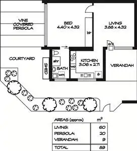 Floorplan of Homely unit listing, 1/1 Burnside Court, Burnside SA 5066