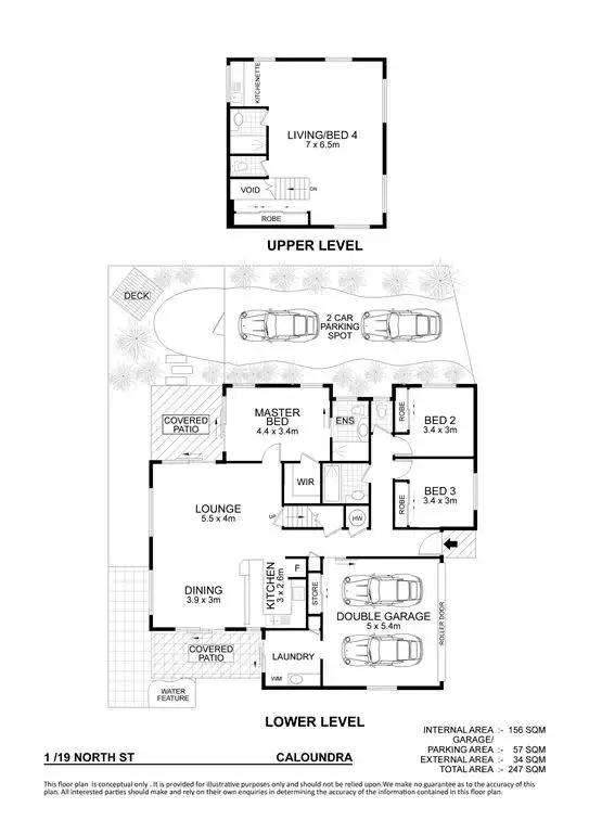 Floorplan of Homely townhouse listing, 1/19 North Street, Caloundra QLD 4551