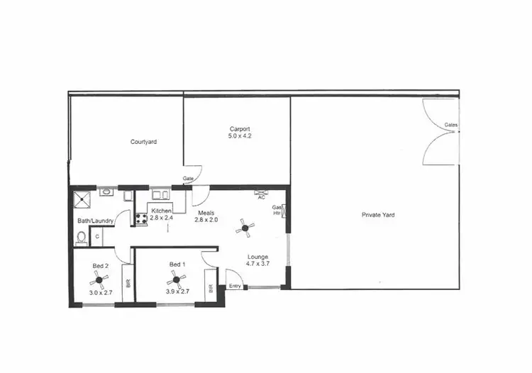 Floorplan of Homely unit listing, 1/8 Grivell Road, Campbelltown SA 5074