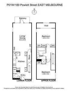 Floorplan of Homely apartment listing, P01W/189 Powlett St, East Melbourne VIC 3002