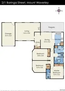 Floorplan of Homely flat listing, 2/1 Baringa Street, Mount Waverley VIC 3149