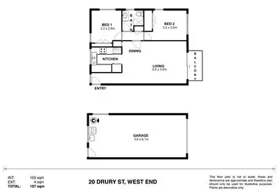 Floorplan of Homely unit listing, 1/20 Drury Street, West End QLD 4101
