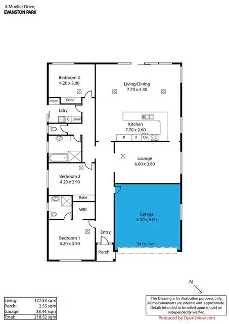 Floorplan of Homely house listing, 8 Mueller Drive, Evanston Park SA 5116