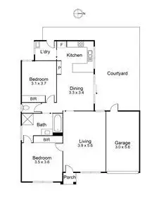 Floorplan of Homely unit listing, 1/5 Epstein Street, Reservoir VIC 3073
