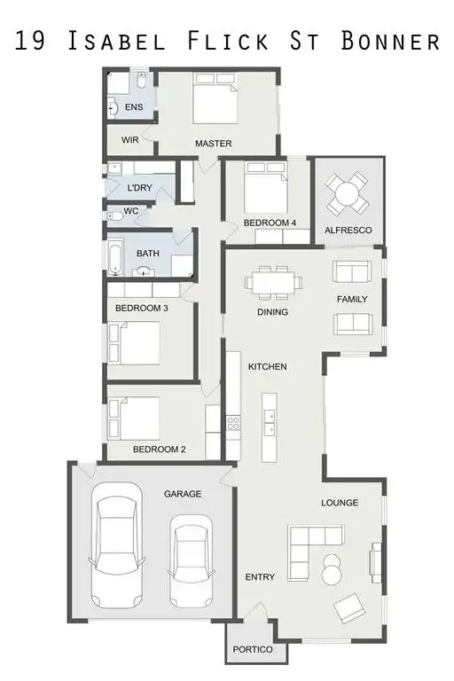 Floorplan of Homely house listing, 19 Isabel Flick Street, Bonner ACT 2914