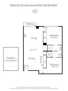 Floorplan of Homely apartment listing, 306M/201 Powlett Street, East Melbourne VIC 3002