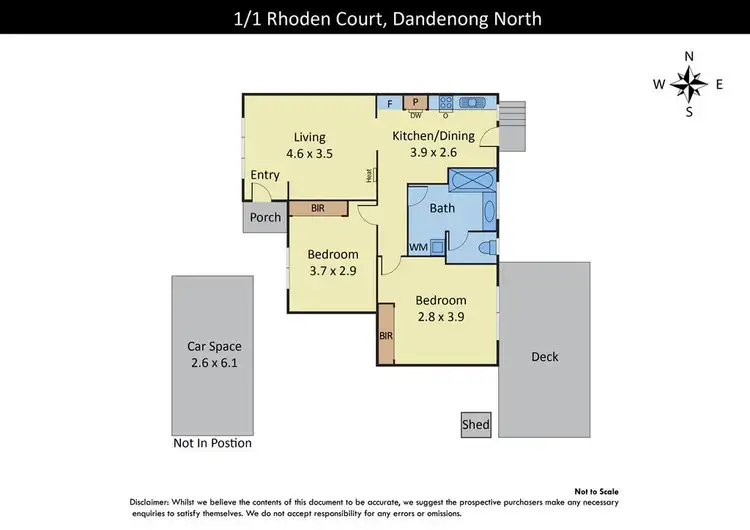 Floorplan of Homely unit listing, 1/1 Rhoden Court, Dandenong North VIC 3175