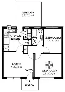 Floorplan of Homely unit listing, 2/34 Margaret Terrace, Rosewater SA 5013